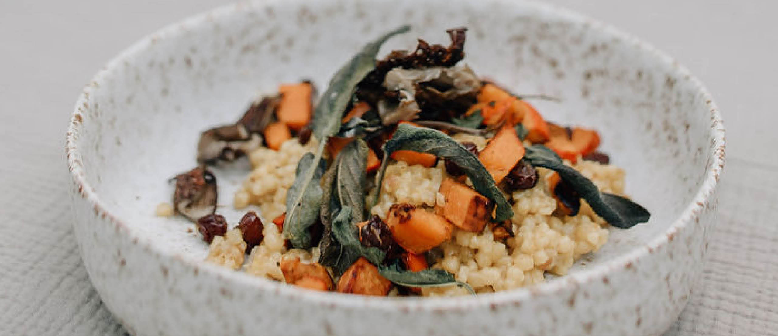 Oesterzwammen van de spies met fregola